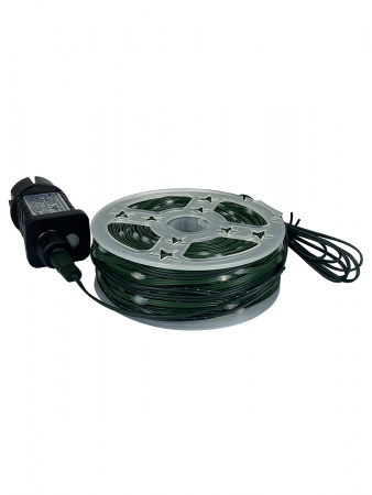 Электрогирлянда "Роса " 500 теплых LED ламп , зеленый провод 50м. Длина провода от вилки до ламп 3 м